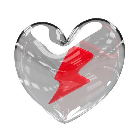 Glass Heart  3D Illustration