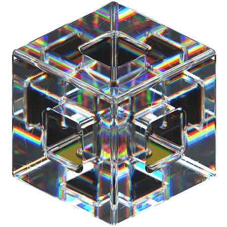 Glass Hexagone  3D Icon