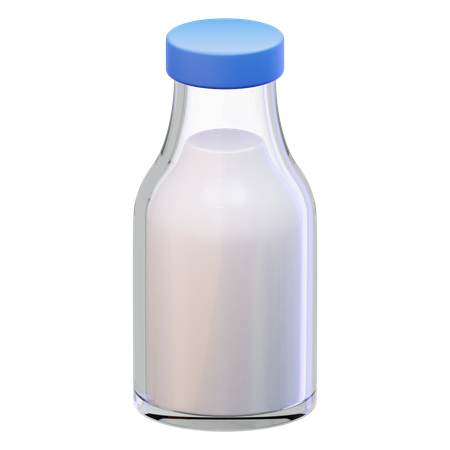 Glass Milk Bottle  3D Icon