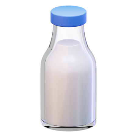 Glass Milk Bottle  3D Icon