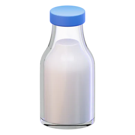 Glass Milk Bottle  3D Icon