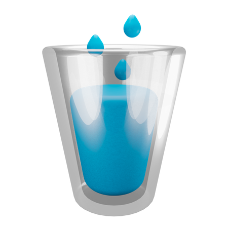 Glass of water  3D Illustration