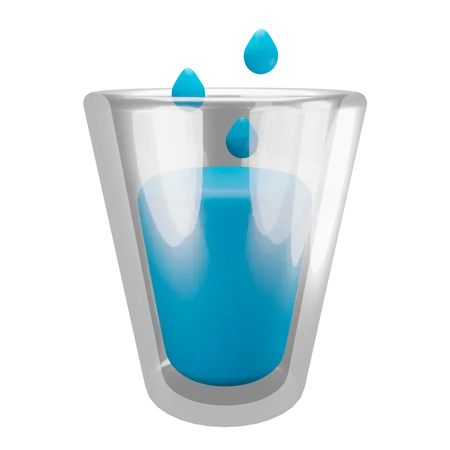 Glass of water  3D Illustration