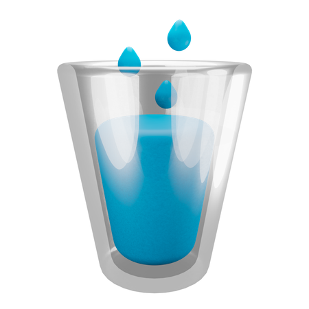 Glass of water  3D Illustration