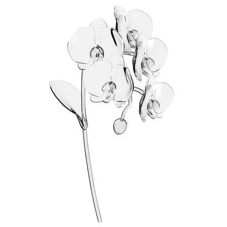 Glass Orchid Flower  3D Icon