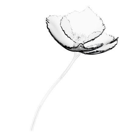 Glass Poppy Flower  3D Icon