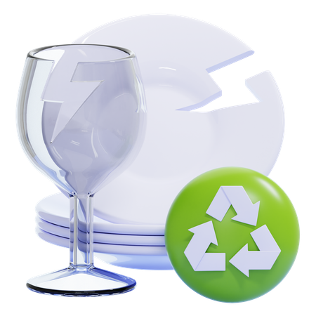 Glass Recycling  3D Icon
