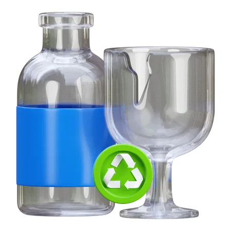 Glass Recycling  3D Icon