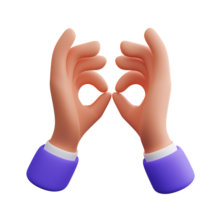 Glasses hand gesture  3D Icon