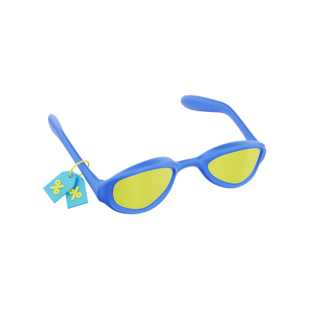 Glasses With Discount Tag 3D Illustration