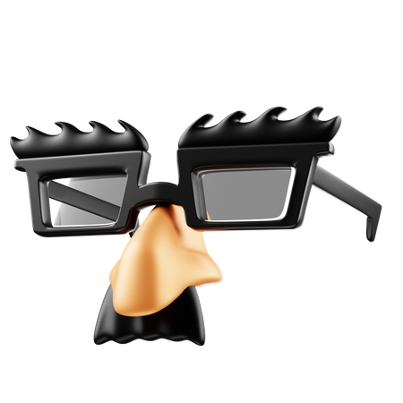 가짜 코가 달린 안경  3D Icon