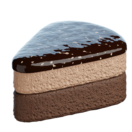 Glaze Chocolate Slice Cake  3D Icon