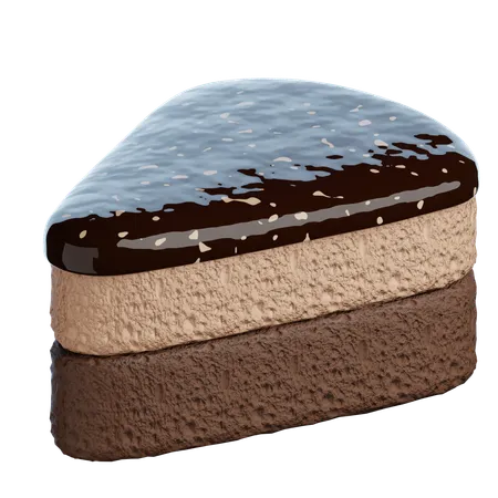 Glaze Chocolate Slice Cake  3D Icon