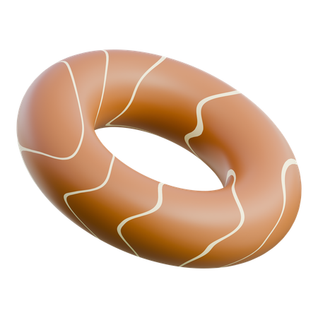 Glazed Donut With Drizzle  3D Icon
