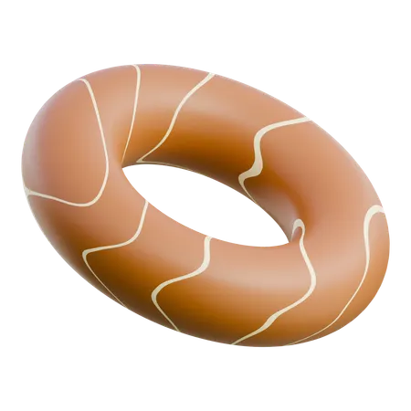 Glazed Donut With Drizzle  3D Icon