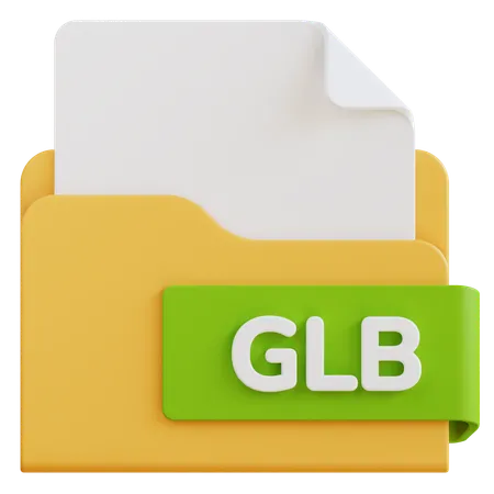 3 D Glb File Extension Folder 3D Icon