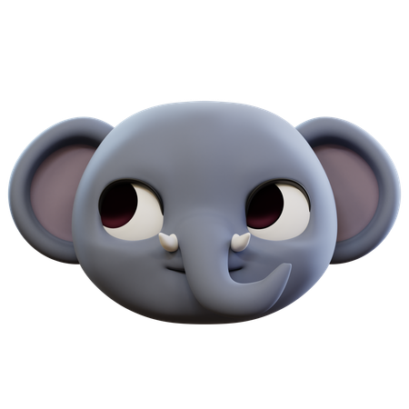 Gleichgültiger Elefant Emoji  3D Icon