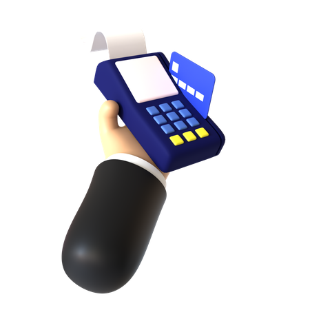 Geste de la main pour glisser une carte de crédit  3D Illustration