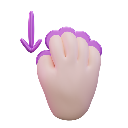 Faire glisser vers le bas le geste de la main à cinq doigts  3D Icon