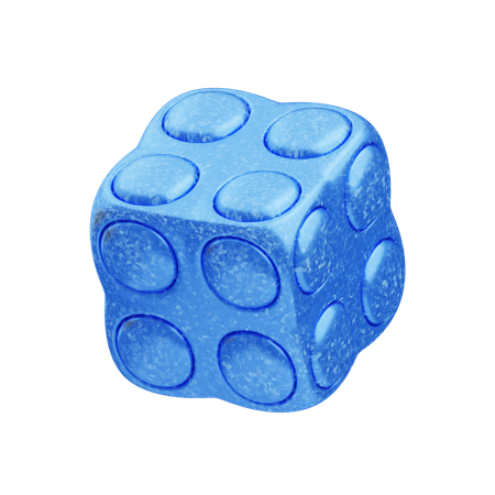 Glitter Abstract Blue Cylindrical Form  3D Icon