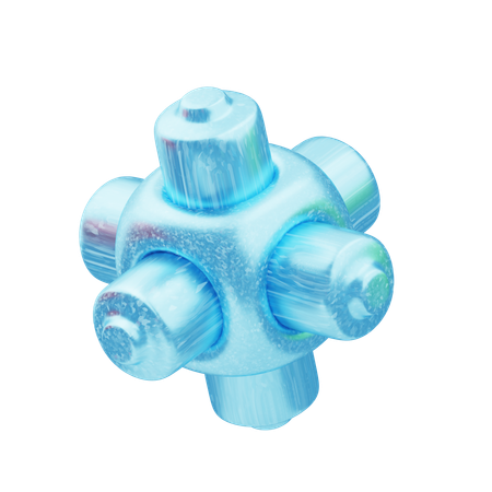 Glitter Abstract Blue Radiant Core  3D Icon