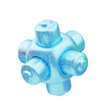 Glitter Abstract Blue Radiant Core  3D Icon