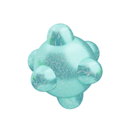 Glitter Abstract Cyan Orbital Shape  3D Icon