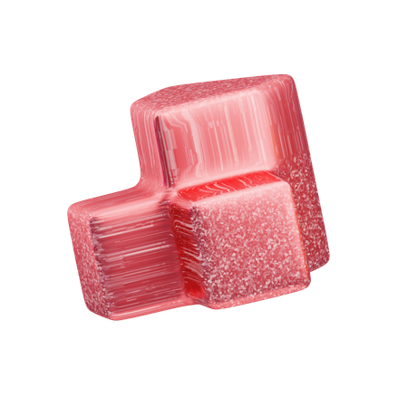 Glitter Abstract Glossy Red Capsule  3D Icon