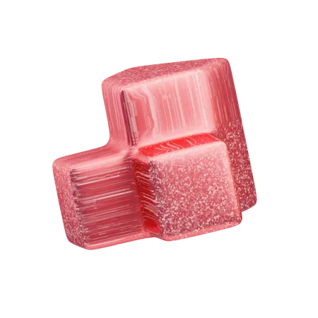 Glitter Abstract Glossy Red Capsule  3D Icon