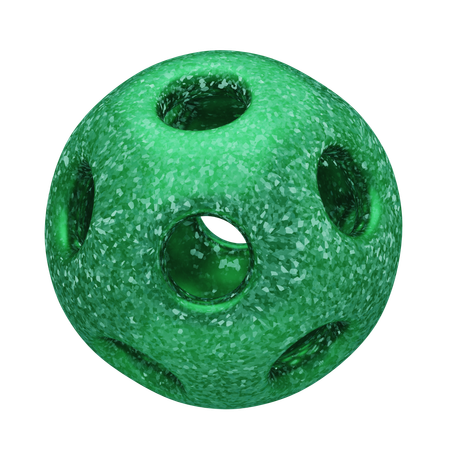 Glitter Abstract Green Hollow Crystal Orb  3D Icon