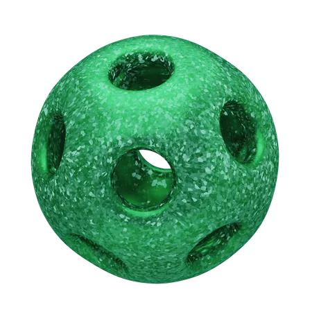 Glitter Abstract Green Hollow Crystal Orb  3D Icon