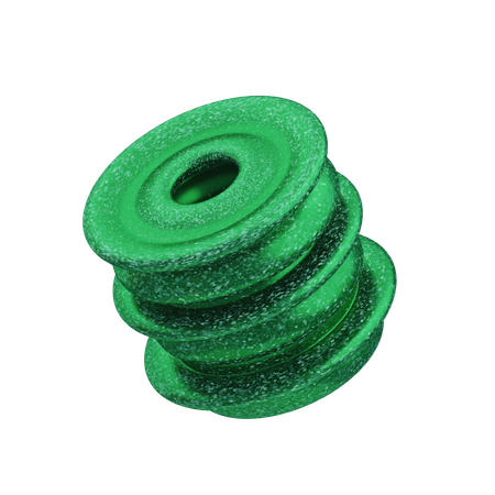 Glitter Abstract Green Hollow Stack  3D Icon