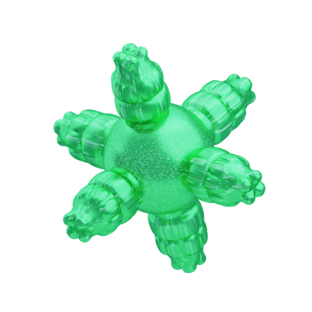 Glitter Abstract Green Hollow Structure  3D Icon