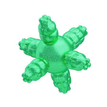 Glitter Abstract Green Hollow Structure  3D Icon