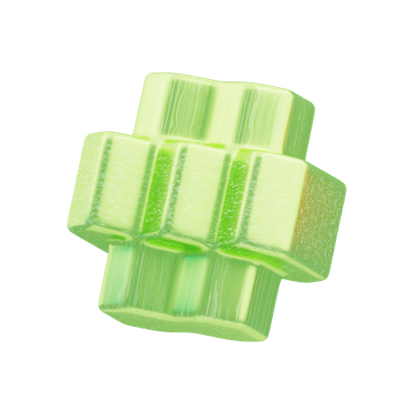 Glitter Abstract Green Interlinked Rings  3D Icon