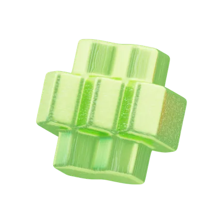 Glitter Abstract Green Interlinked Rings  3D Icon