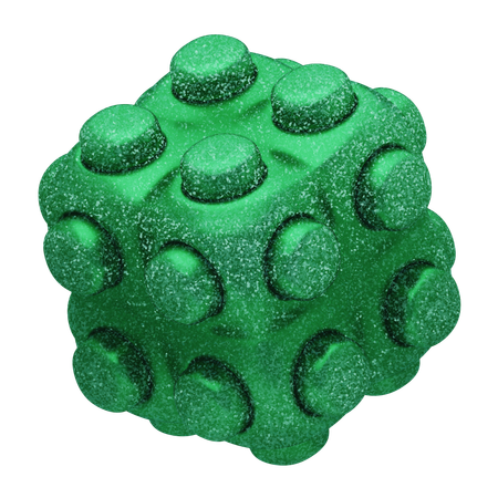 Glitter Abstract Green Modular Cube  3D Icon