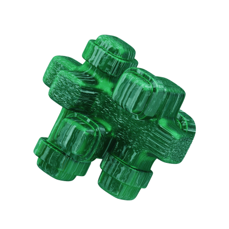 Glitter Abstract Green Textured Orb  3D Icon