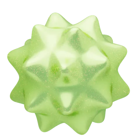 Glitter Abstract Luminous Green Starburst  3D Icon