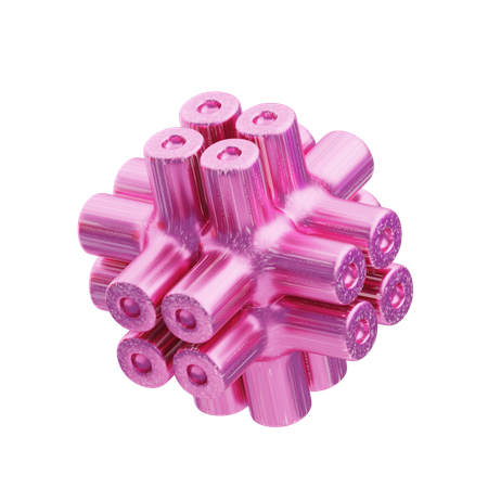 Glitter Abstract Pink Bubble Cluster  3D Icon