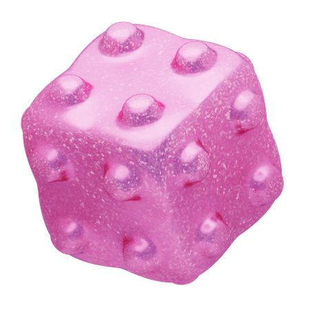 Glitter Abstract Pink Dotted Dice  3D Icon