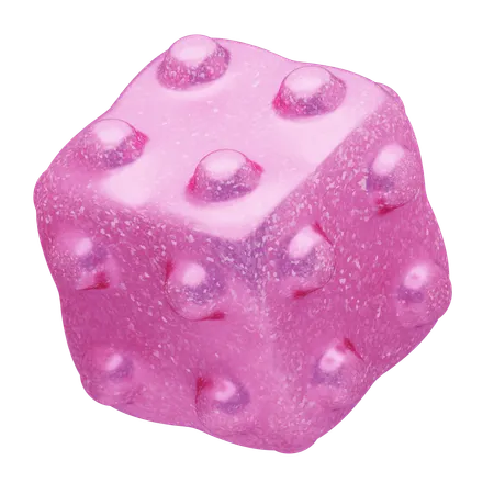 Glitter Abstract Pink Dotted Dice  3D Icon