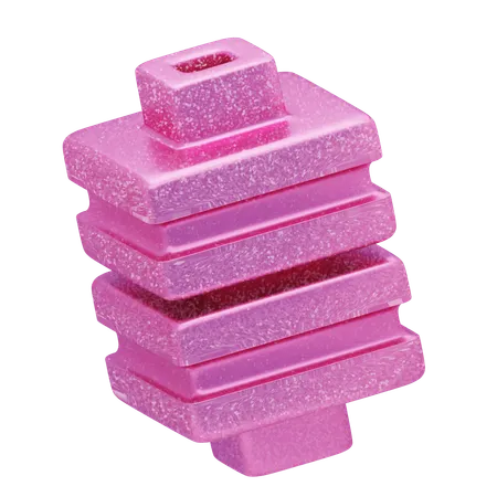 Glitter Abstract Pink Stacked Tower  3D Icon