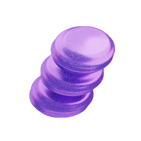 Glitter Abstract Purple Cluster Shape  3D Icon