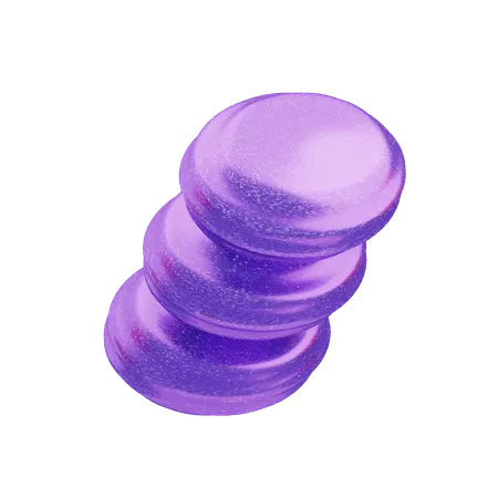 Glitter Abstract Purple Cluster Shape  3D Icon