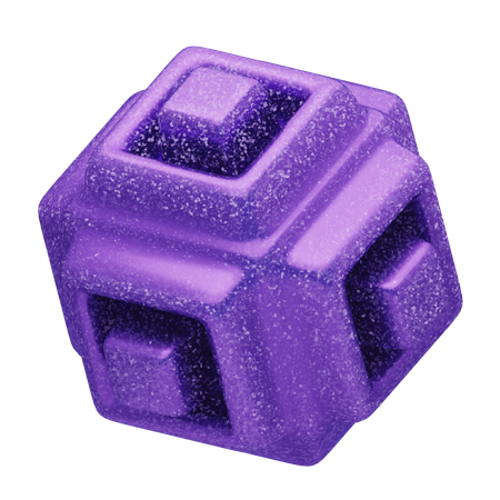 Glitter Abstract Purple Geometric Cube  3D Icon