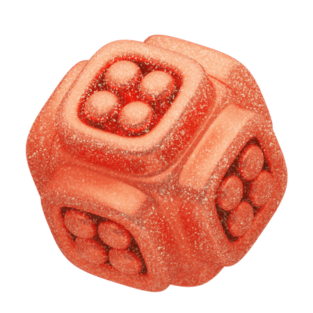 Glitter Abstract Red Beaded Cube  3D Icon