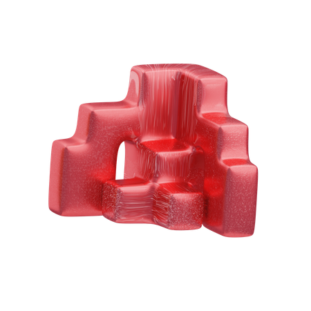 Glitter Abstract Red Beveled Grid  3D Icon