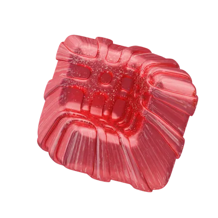 Glitter Abstract Red Coral Like Shape  3D Icon