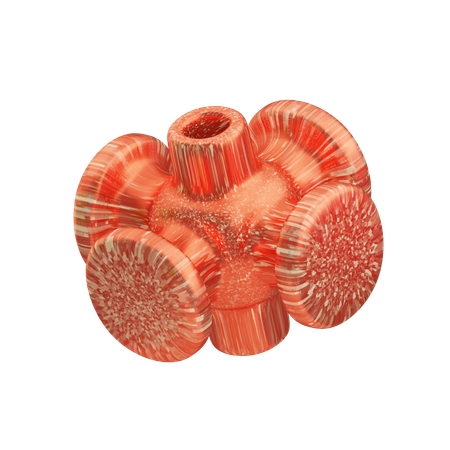 Glitter Abstract Red Coral Sphere  3D Icon
